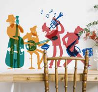 Muurdecoratie stickers Jazz band - thumbnail