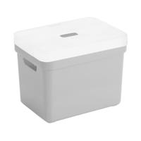 Sunware Opbergbox met transparante deksel - 1x stuks - lichtgrijs - 18 liter - kunststof - 35x25x24