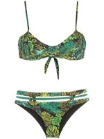 Amir Slama bikini imprimé à taille haute - Vert - thumbnail