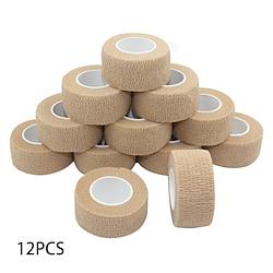 12 stuks zelfklevend verband 1 x 177 latex noodverband, elastische sportwikkel, veterinaire tape voor pols- en enkelverstuikingen, huidskleur Lightinthebox