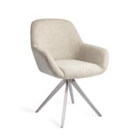 Jesper Home Eetkamerstoel 'Kushi' Turn Steel, kleur Ivory Ivy