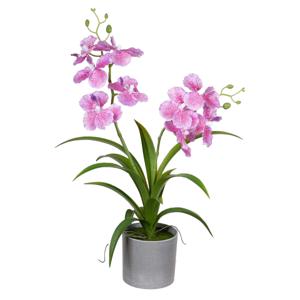 Orchidee bloemen kunstplant in  bloempot - roze bloemen - H38 cm   -