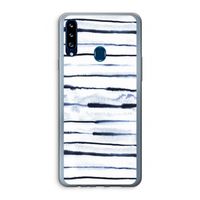 Ink Stripes: Samsung Galaxy A20s Transparant Hoesje