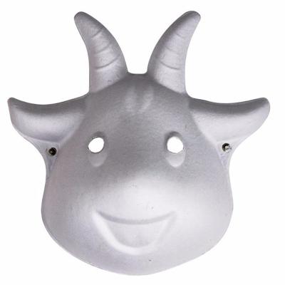 Papier mache masker - geit - DIY schilderen - 22 x 24 cm