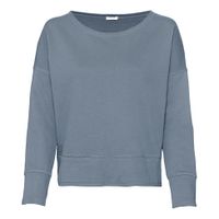 Sweatshirt van bio-katoen met boothals, rookblauw Maat: 36/38