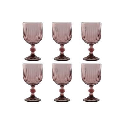 Set van bekers Home ESPRIT Roze Kristal 380 ml (6 Stuks)