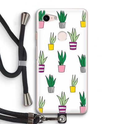 Sanseveria: Pixel 3 Transparant Hoesje met koord