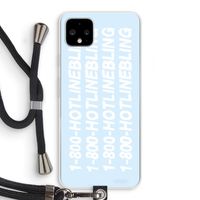 Hotline bling blue: Pixel 4 XL Transparant Hoesje met koord