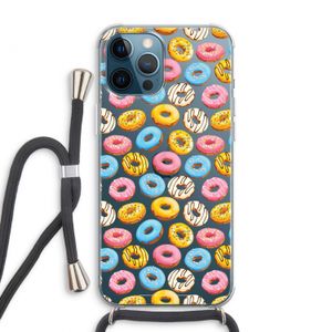 Pink donuts: iPhone 12 Pro Max Transparant Hoesje met koord
