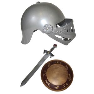 Ridder verkleed set helm en zwaard/schild voor kinderen