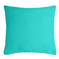 Stof Textile sierkussen Nelson - aqua blauw - 40 x 40 cm - bank kussens - polyester