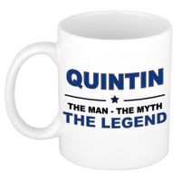 Quintin The man, The myth the legend cadeau koffie mok / thee beker 300 ml - thumbnail