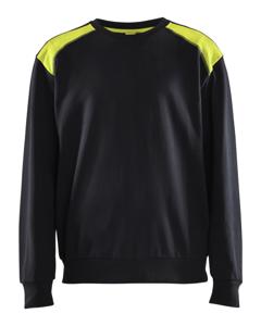 Blåkläder Sweatshirt bicolour 35801158 | Zwart/High-Vis Geel | Maat XL - 7330509810576