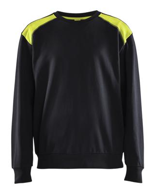 Blåkläder Sweatshirt bicolour 35801158 | Zwart/High-Vis Geel | Maat L - 7330509810545