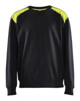 Blåkläder Sweatshirt bicolour 35801158 | Zwart/High-Vis Geel | Maat 4XL - 7330509810538