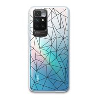 Geometrische lijnen zwart: Xiaomi Redmi 10 Transparant Hoesje
