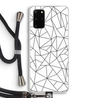 Geometrische lijnen zwart: Samsung Galaxy S20 Plus Transparant Hoesje met koord