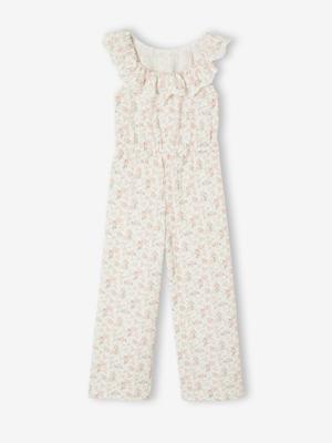 Gebloemd jumpsuit voor meisjes lichtroze