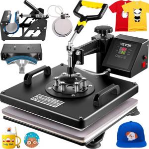 VEVOR Hittepers Transferpers 15x15 5IN1 Combo T-shirt Warmte Persmachine Digitale 38x38cm Doe-het-zelf printer