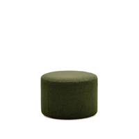 Kave Home Poef 'Kaeli' Bouclé, 60cm, kleur Donkergroen