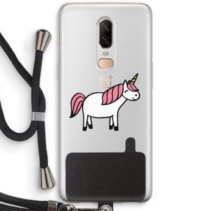 Eenhoorn: OnePlus 6 Transparant Hoesje met koord