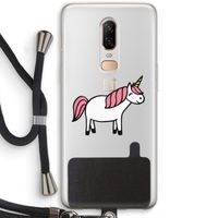 Eenhoorn: OnePlus 6 Transparant Hoesje met koord