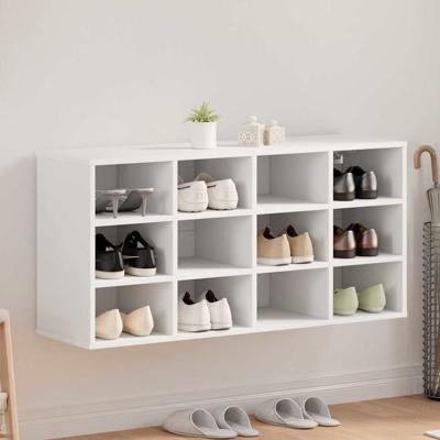 Schoenenkast met plank Wit 103 x 30 x 51 cm Bewerkt hout