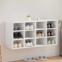 Schoenenkast met plank Wit 103 x 30 x 51 cm Bewerkt hout