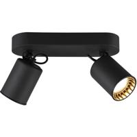 Mat Zwarte LED Plafondspot - 2-Lichts GU10 - Rechthoekig Aluminium