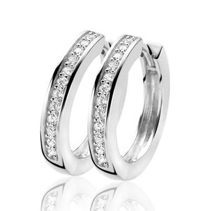 Zinzi ZIO190Z Oorringen zilver-zirconia 20 x 3 mm