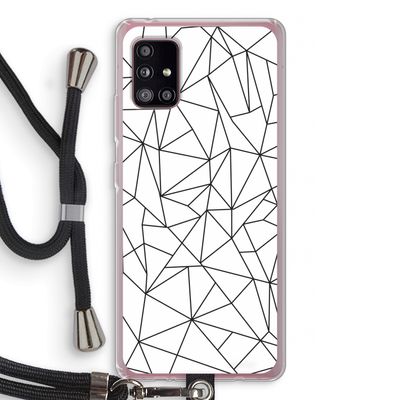 Geometrische lijnen zwart: Samsung Galaxy A51 5G Transparant Hoesje met koord