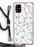 Geometrische lijnen zwart: Samsung Galaxy A51 5G Transparant Hoesje met koord