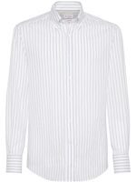 Brunello Cucinelli chemise en coton à rayures - Blanc