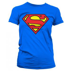 Superman dames verkleed T-shirt - blauw - korte mouwen - DC Comics