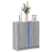 Dressoir met LED 77x34x85 cm bewerkt hout grijs sonoma eiken Dressoir met LED 77x34x85 cm bewerkt hout grijs sonoma eiken