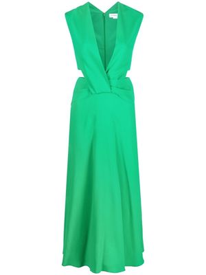 Victoria Victoria Beckham robe mi-longue Twist Wrap à détail de découpe - Vert