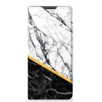 Motorola Edge 30 Pro | Standcase | Marmer Wit Zwart - Origineel Cadeau Man