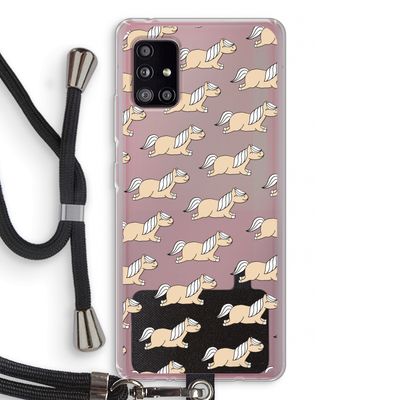 Ponys: Samsung Galaxy A51 5G Transparant Hoesje met koord