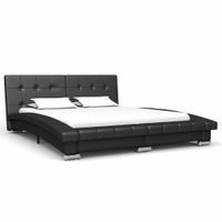 vidaXL Bedframe kunstleer zwart 135x190 cm - thumbnail