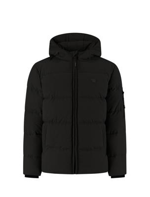 Ballin winter winterjas jongens - zwart - gewatteerd - logo badge