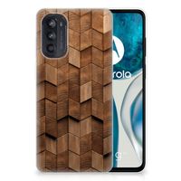 Bumper Hoesje voor Motorola Moto G52/G82 Wooden Cubes - thumbnail