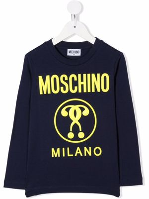 Moschino Kids t-shirt à logo imprimé - Bleu