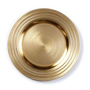 Kaarsplateau goud 33 cm rond