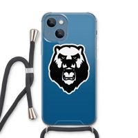 Angry Bear (white): iPhone 13 Transparant Hoesje met koord Angry Bear (white): iPhone 13 Transparant Hoesje met koord