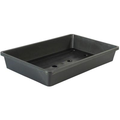 Kweekbak voor zaailingen - 4x stuks - 37.5 x 24 x 6 cm - antraciet - rechthoek