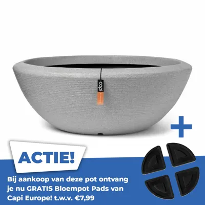 Schaal laag granite Arc d122h46cm ivoor