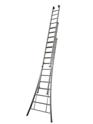 Little Jumbo Opsteekladder SuperPRO uitgebogen bomen geanodiseerd - 3x14 sporten - 1250600314