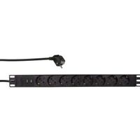 LogiLink PDU8C02 energiedistributie 1U Zwart 8 AC-uitgang(en)