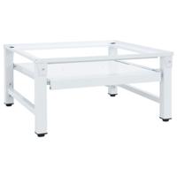 Wasmachineverhoger met uittrekbaar schap wit