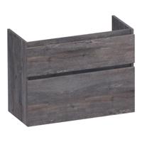 Brauer Delight - Onderkast Ondiep - 80 cm - met 2 Softclose Lades Greeploos en 1 Sifon Uitsparing - Driftwood